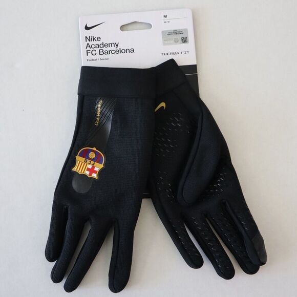 Nike DV3251-010 Unisex Sz M Black Academy FC Barcelona Therma-Fit Soccer Gloves - Picture 3 of 6